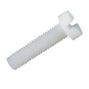 Винт пластиковый полиамидный, DIN84, М2x10 мм, PA66, белый RUICHI