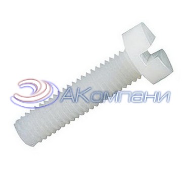 Винт пластиковый полиамидный, DIN84, М2x6 мм, PA66, белый RUICHI
