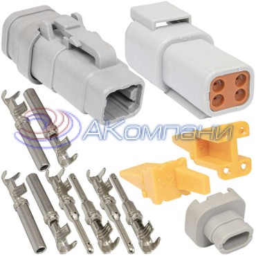 Комплект разъёмов, 48В, 4 конт., IP68 DTM04-4P-E007 21/11 RUICHI