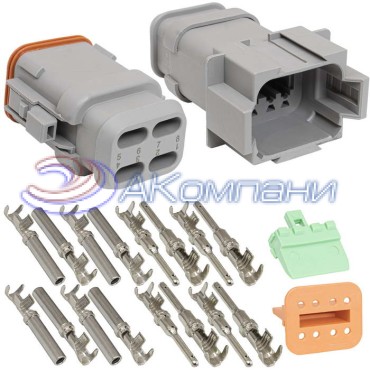Комплект разъёмов, 48В, 8 конт., IP68 DT04-8P-E008 21/11 RUICHI