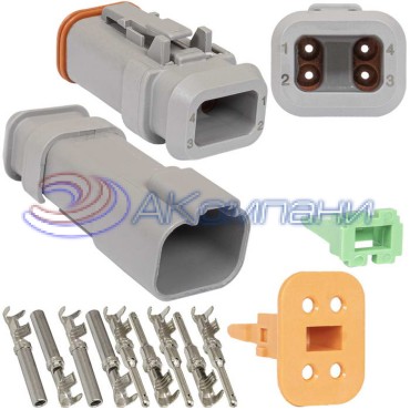 Комплект разъёмов, 48В, 4 конт., IP68 DT04-4P-E008 21/11 RUICHI