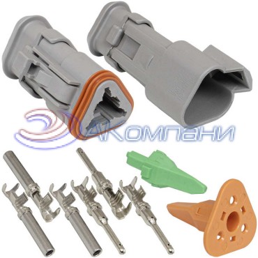 Комплект разъёмов, 48В, 3 конт., IP68 DT04-3P-E008 21/11 RUICHI