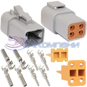 Комплект разъёмов, 48В, 4 конт., IP68 DTP04-21/12 RUICHI