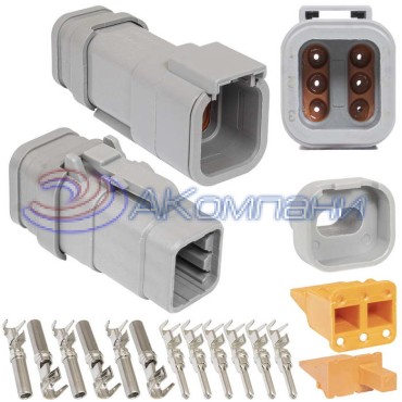 Комплект разъёмов, 24 В, 6 конт., IP68 DTM04-6P-E007 21/11 RUICHI