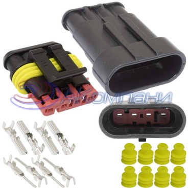 Комплект разъёмов, 24В, 4 конт., IP66 SuperSeal 1.5, 4PIN MF RUICHI