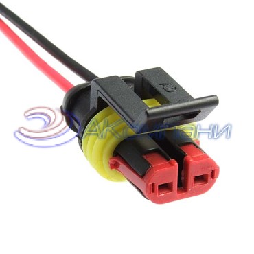 Разъём, DJ7021-1.5-21 (18AWG 200 мм), 12/ 24 (DC) В DJ7021-1.5-21 (18AWG 200mm) RUICHI