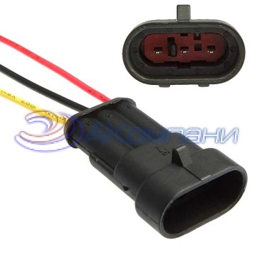 Разъём, DJ7031-1.5-11 (18AWG 200 мм), 12/ 24 (DC) В DJ7031-1.5-11 (18AWG 200mm) RUICHI