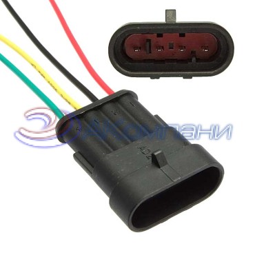 Разъём, DJ7041-1.5-11 (18AWG 200 мм), 12/ 24 (DC) В DJ7041-1.5-11 (18AWG 200mm) RUICHI