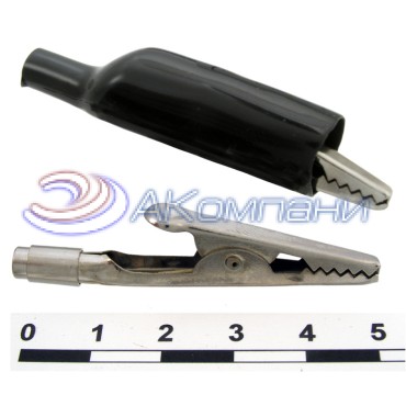 Зажим-крокодил RUICHI 8-0031 с резьбовым гнездом 8-12 UNC, 10 мм, 5 А, черный
