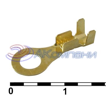 Наконечник кольцевой неизолированный RUICHI DJ431-4B, 1,0…1,5 мм2, латунь H65Y