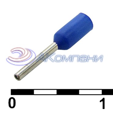 Наконечник втулочный изолированный RUICHI DN00206, 0.75x6 мм, 0.25 мм2, синий