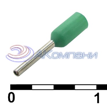 Наконечник втулочный изолированный RUICHI DN00206, 0.75x6 мм, 0.25 мм2, зеленый