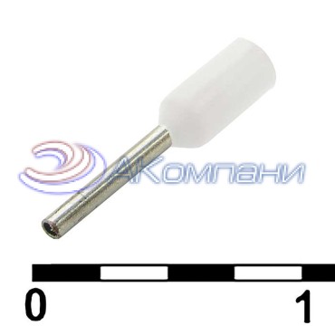 Наконечник на кабель RUICHI DN00206, белый, 0.75x6 мм, 0.25 мм2
