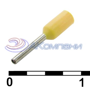 Наконечник на кабель RUICHI DN00206, желтый, 0.75x6 мм, 0.25 мм2