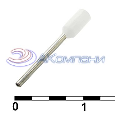Наконечник на кабель RUICHI DN00208, белый, 0.75x8 мм, 0.25 мм2
