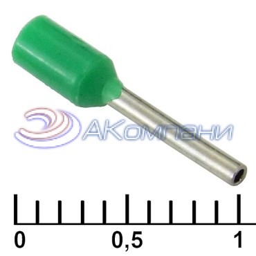 Наконечник на кабель RUICHI DN00308, зелёный, 0.8x8 мм, 0.34 мм2