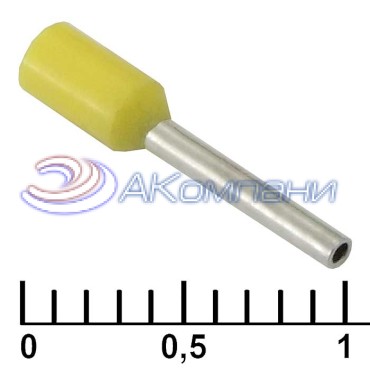 Наконечник на кабель RUICHI DN00308,  yellow (0.8x8mm)