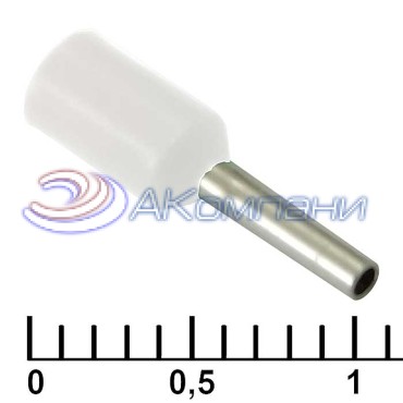 Наконечник на кабель RUICHI DN00506, белый, 1x6 мм, 0.5 мм2