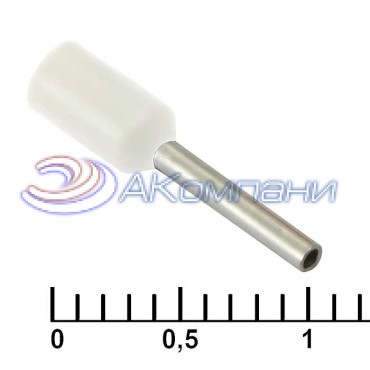Наконечник на кабель RUICHI DN00508, белый, 1x8 мм, 0.5 мм2