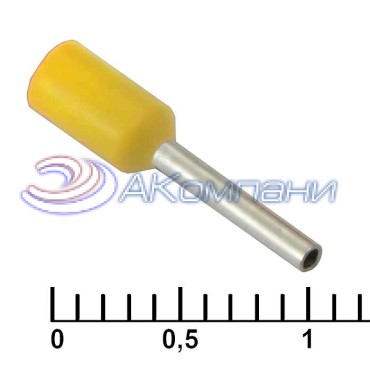 Наконечник на кабель RUICHI DN00508, жёлтая, 1x8 мм, 0.5 мм2