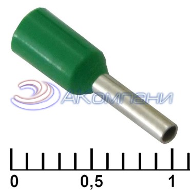 Наконечник на кабель RUICHI DN00706, зеленый, 1.2x6 мм, 0.75 мм2