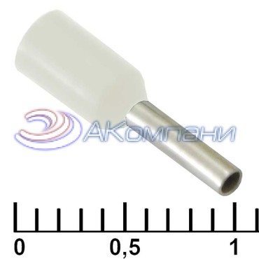 Наконечник на кабель RUICHI DN00706, белый, 1.2x6 мм