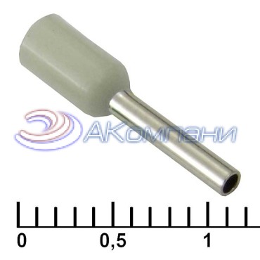 Наконечник на кабель RUICHI DN00708, серый, 1.2x8 мм, 0.75 мм2