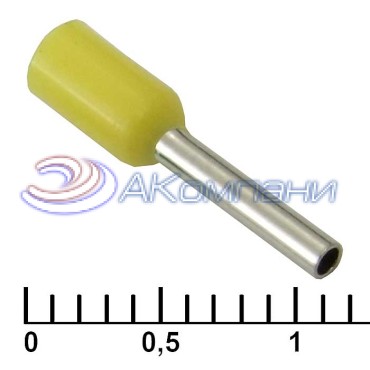 Наконечник на кабель RUICHI DN00708, жёлтая, 1.2x8 мм