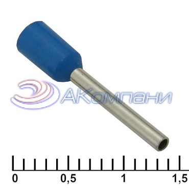 Наконечник втулочный изолированный RUICHI DN00712, 1.2x12 мм, 0.75 мм2, синий