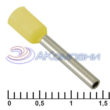 Наконечник на кабель RUICHI DN01012, жёлтая, 1.4x12 мм, 1.0 мм2