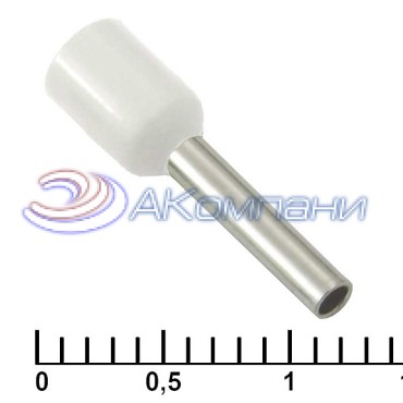 Наконечник на кабель RUICHI DN01510, белый, 1.7x10 мм, 1.5 мм2