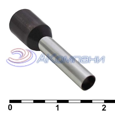 Наконечник на кабель втулочный изолированный RUICHI DN04012, 2.8x12 мм, 4.0 мм2, чёрный
