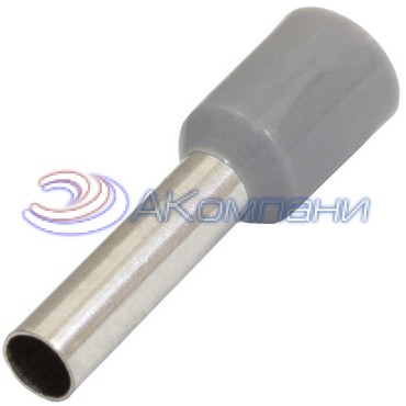 Наконечник втулочный изолированный RUICHI DN04012, 2.8x12 мм, 12AWG, 4 мм2, изоляция РА, цвет серый