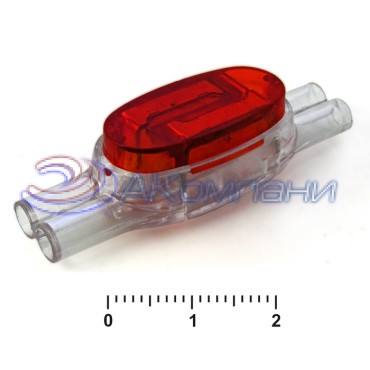 Скотчлок RUICHI HJKT8 (U1R), 22х28.5х41 мм, 10 А, клеммы врезные IDC, медь, красная маркировка