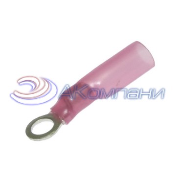 Наконечник кольцевой изолированный RUICHI RV1.25-4 HST, 19 А, 22-18 AWG, красный, латунь луженая