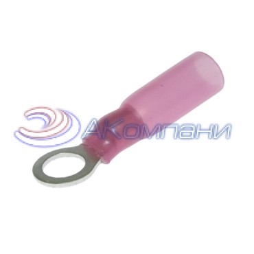 Наконечник кольцевой изолированный RUICHI RV1.25-5 HST, 19 А, 22-18 AWG, красный, латунь луженая