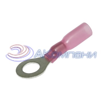 Наконечник кольцевой изолированный RUICHI RV1.25-6 HST, 19 А, 22-18 AWG, красный, латунь луженая