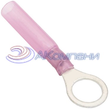 Наконечник кольцевой изолированный RUICHI RV1.25-8 HST, 19 А, 22-18 AWG, красный, латунь луженая