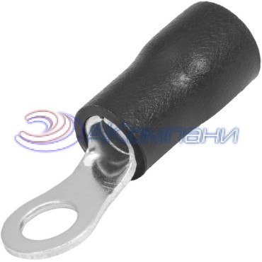 Наконечник кольцевой изолированный RUICHI RV3.5-4, 37 А, 14-12 AWG, черный, латунь луженая