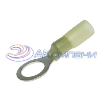Наконечник кольцевой изолированный RUICHI RV5.5-10 HST, 27 А, 12-10 AWG, желтый, латунь луженая