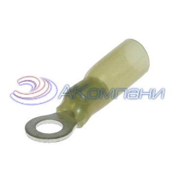 Наконечник кольцевой изолированный RUICHI RV5.5-5 HST, 19 А, 12-10 AWG, желтый, латунь луженая