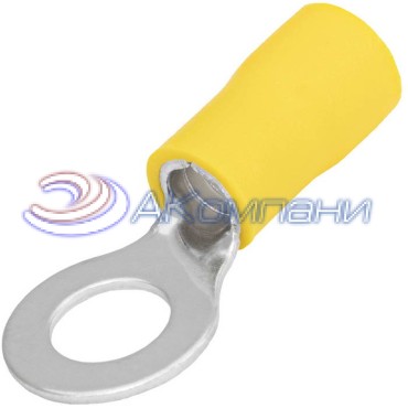 Наконечник кольцевой изолированный RUICHI RV5.5-6, 48 А, 12-10 AWG, желтый, латунь луженая