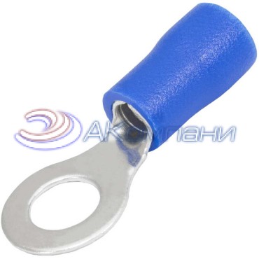 Наконечник кольцевой изолированный RUICHI RVL2-4, 27 А, 16-14 AWG, синий, латунь луженая