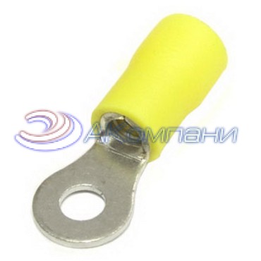 Наконечник кольцевой изолированный RUICHI RVL5.5-4, 48 А, 12-10 AWG, желтый, латунь луженая