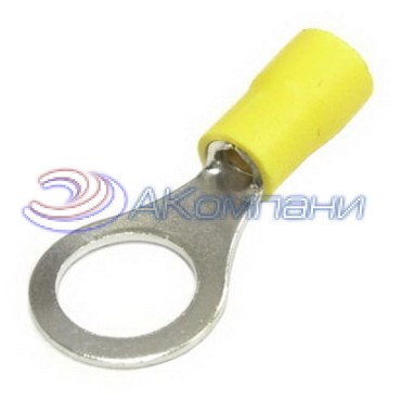 Наконечник кольцевой изолированный RUICHI RVS5.5-10, 48 А, 12-10 AWG, желтый, латунь луженая