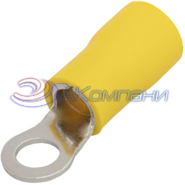 Наконечник кольцевой изолированный RUICHI RVS5.5-4, 48 А, 12-10 AWG, желтый, латунь луженая