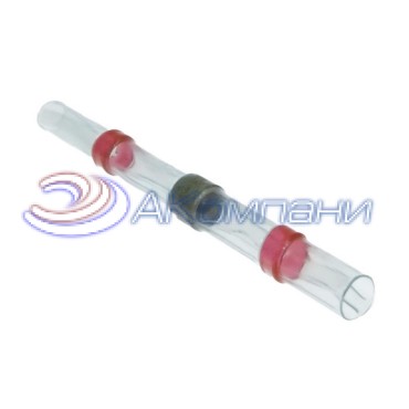 Втулка соединительная для проводов с термоусадкой RUICHI SST150-21, IP67, 22-18 AWG, 0,5…1,0 мм2, полиолефин, с припоем, красная маркировка