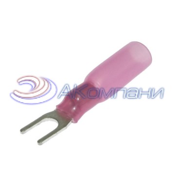 Наконечник кабельный вилочный изолированный RUICHI SV1.25-3.5 HST, 19 А, 22-16 AWG, красный, латунь луженая