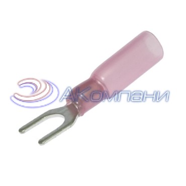 Наконечник кабельный вилочный изолированный RUICHI SV1.25-5 HST, 19 А, 22-18 AWG, красный, латунь луженая