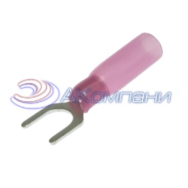 Наконечник кабельный вилочный изолированный RUICHI SV1.25-6 HST, 19 А, 22-18 AWG, красный, латунь луженая